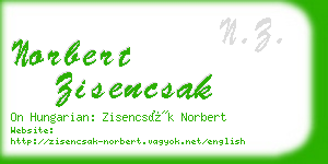 norbert zisencsak business card